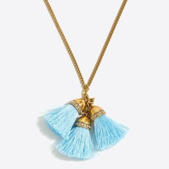 J. Crew Jewelry - J Crew Tassel Necklace Baby Blue